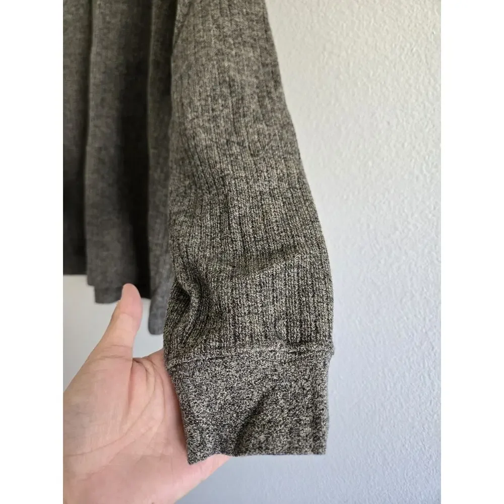 Mens Naturalife XXL Thick Long Sleeve 100% Cotton Pullover Shirt Ribbed Gray